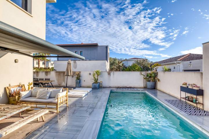 Villa 'Maison Melgorienne' con piscina privata e Wi-Fi in Mauguio, Costa mediterranea (Francia)