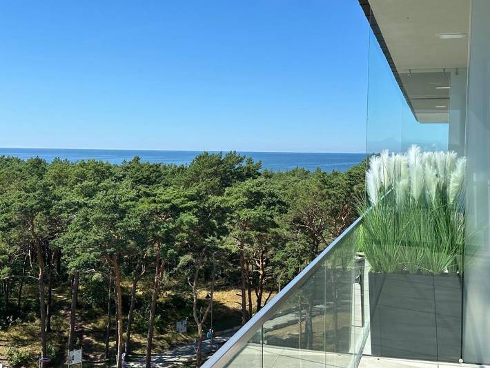 Apartament wakacyjny dla 4 osób, z Balkon i Taras oraz Widok w Mrzeżyno