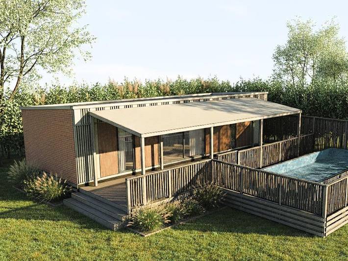 Mobil home pour 6 personnes, avec bassin pour enfant à Taden - 3