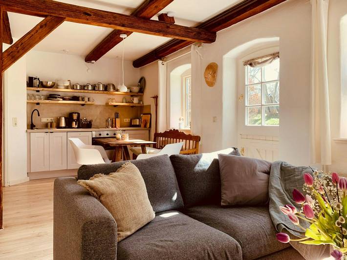 Ferienwohnung für 4 Personen, mit Terrasse und Sauna, mit Haustier in Habernis