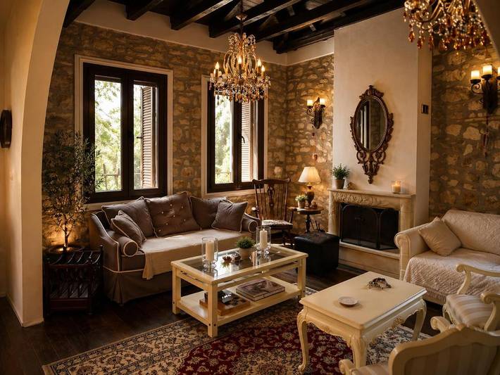 Gîte pour 6 personnes, avec jardin et vue à Arta