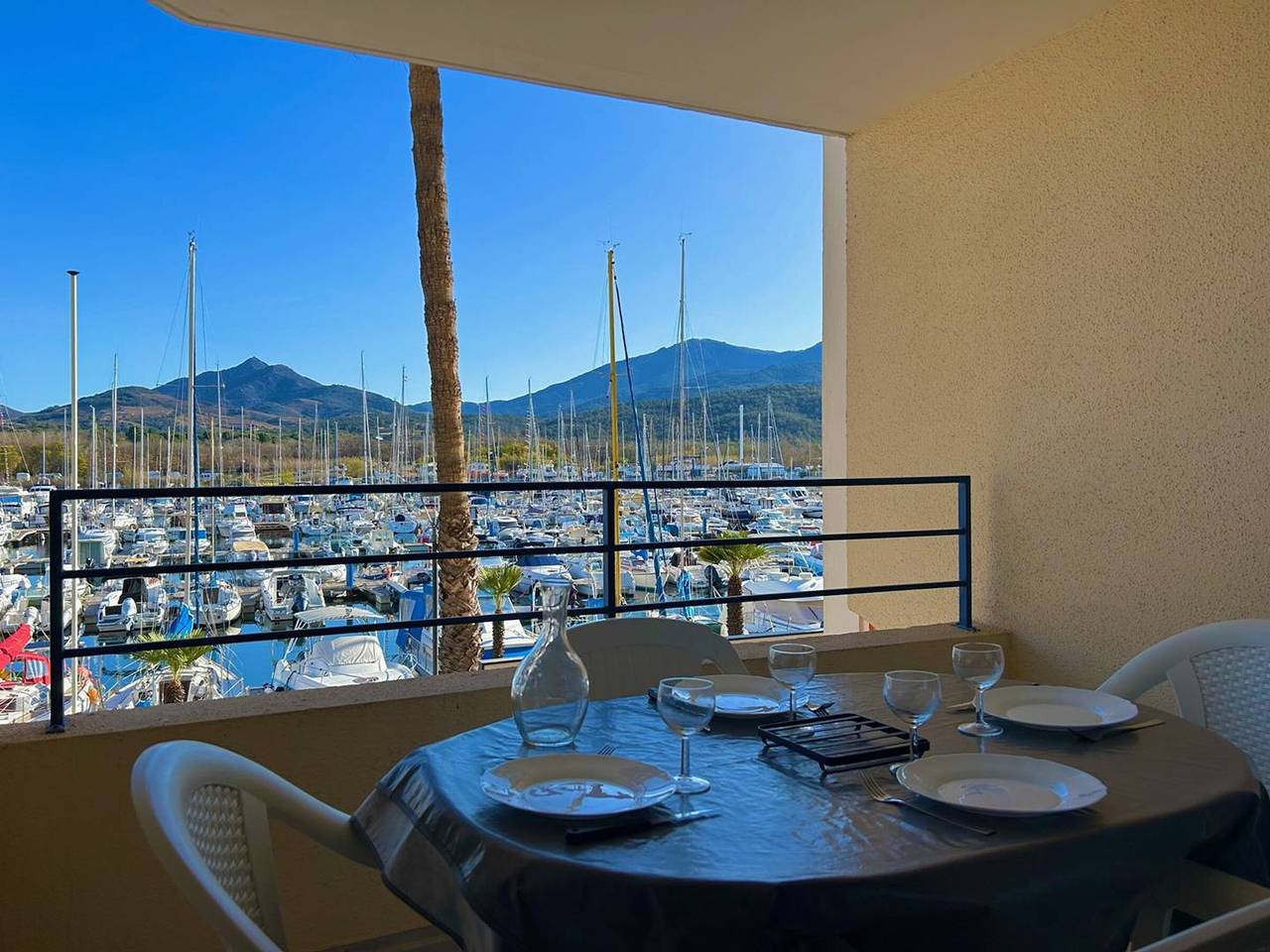 Ganze Wohnung, 2-Zi. Kabine 4 Pers. nahe Strand, Parkplatz, Hafenblick - Argelès in La Côte Vermeille, Argelès-sur-Mer