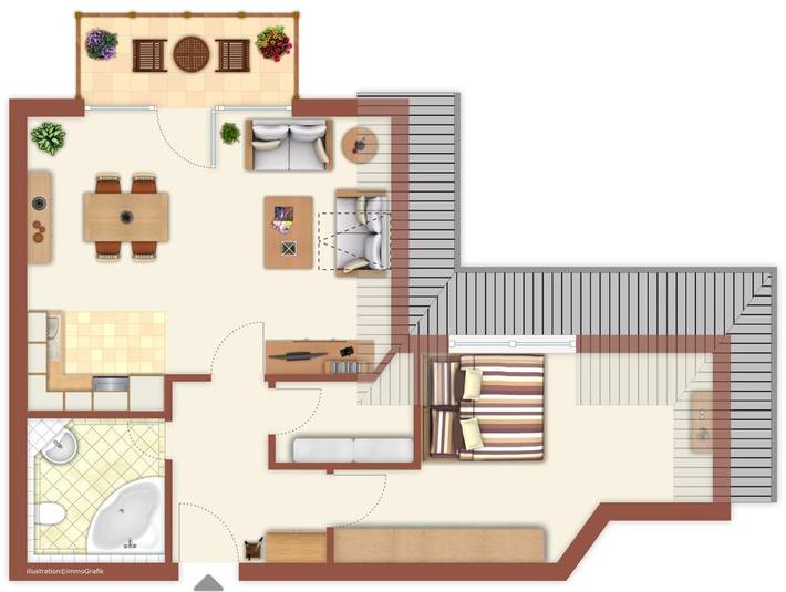 Ferienwohnung für 4 Personen, mit Meerblick und Balkon sowie Balkon/Terrasse in Hohe Düne (Warnemünde) - 2