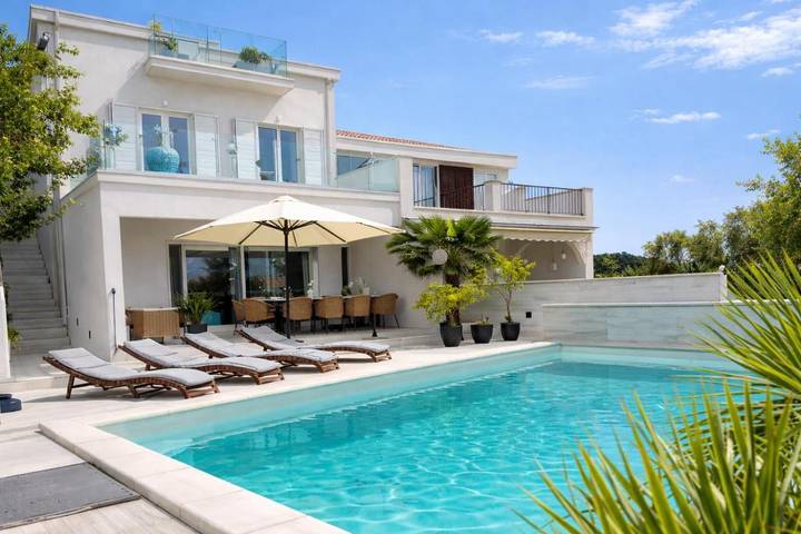 Ferienhaus mit Meerblick für 9 Personen, mit Pool und Ausblick sowie Balkon in Barbat na Rabu - 2