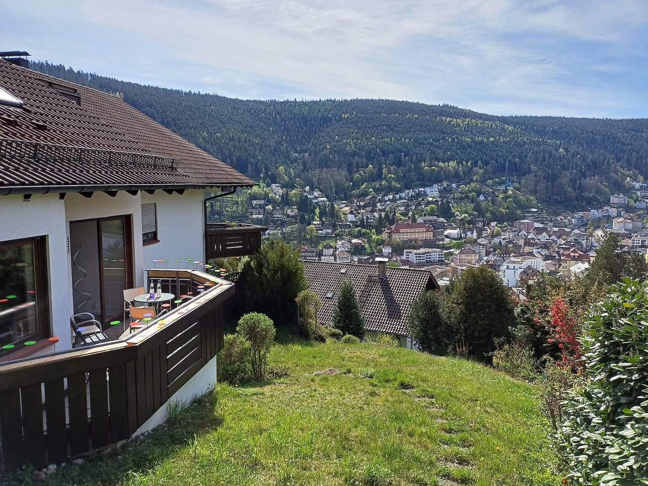 Ganze Wohnung, Ferienwohnung Panoramablick" mit Bergblick, Privatem Garten und Wlan in Bad Wildbad, Nordschwarzwald