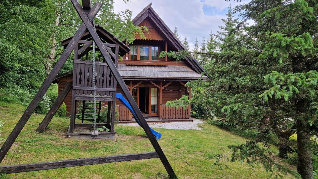 Drewniany domek z prywatną sauną Belwederek - ogrodzony, blisko szlaków in Karpacz, Sudeten (Polen)