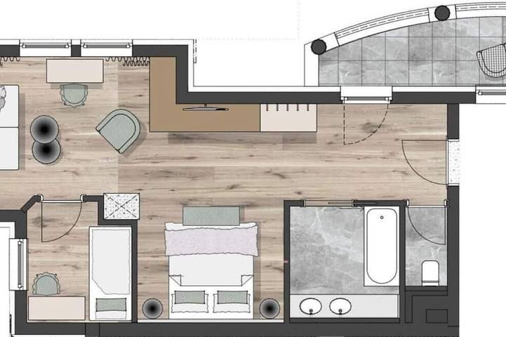 Ferienhaus für 2 Personen, mit Balkon und Pool sowie Sauna und Whirlpool