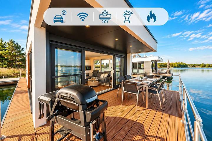 Ferienhaus für 5 Personen, mit Terrasse und Seeblick sowie Ausblick in Vetschau