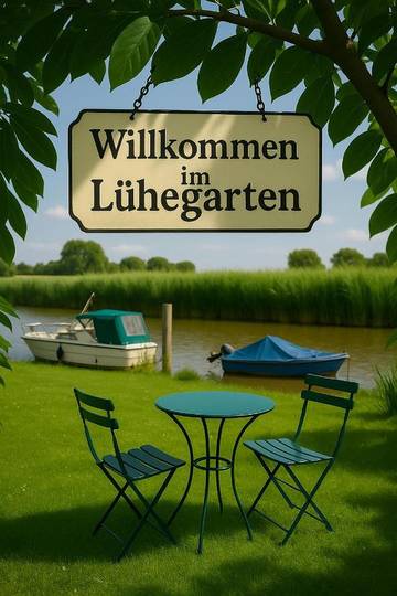 Ferienwohnung für 2 Personen, mit Garten und Balkon sowie Ausblick in Grünendeich