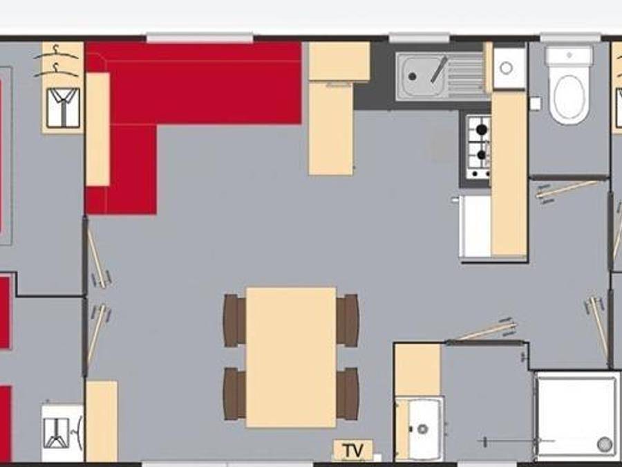 Camping Landes Bleues - Mobilheim 8 personen - 4 Zimmer in Aureilhan, Côte d’Argent