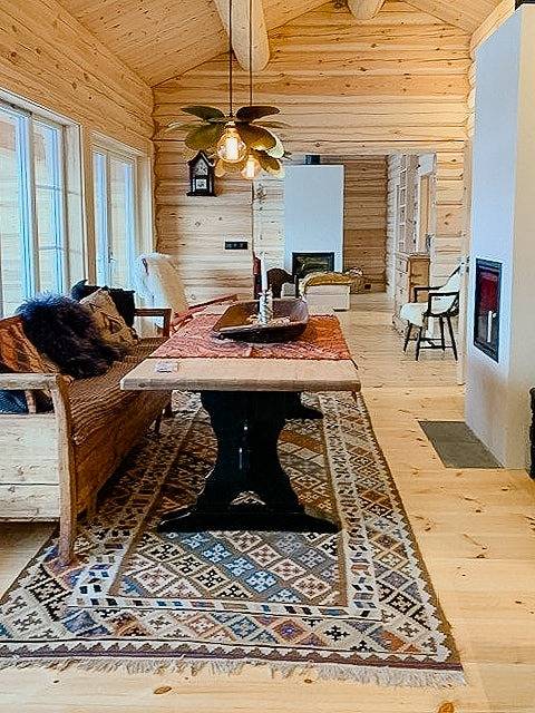 Blockhütte mit Panoramablick auf Hallingskarvet in Hol