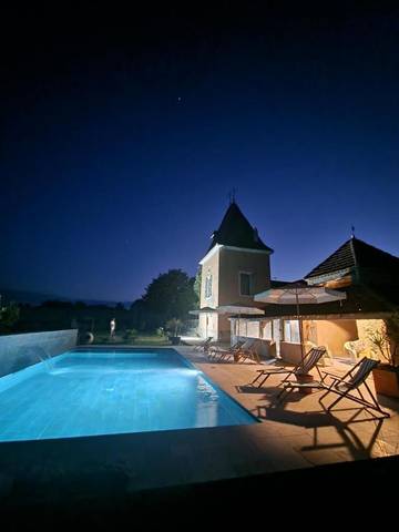 Chambre d’hôte pour 2 personnes, avec vue et terrasse ainsi que jardin et piscine, animaux acceptés à Condom