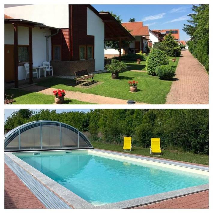 Ferienwohnung für 2 Personen, mit Terrasse und Garten sowie Pool und Ausblick