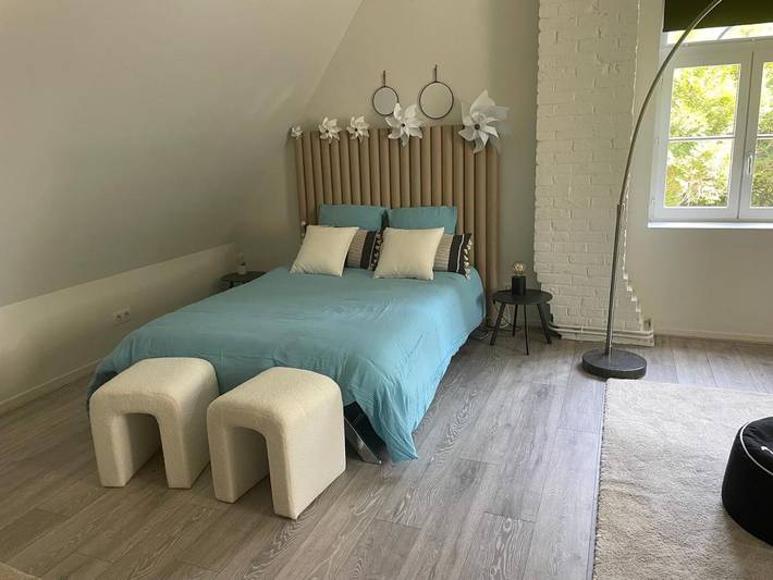 Location de vacances pour 4 personnes, avec Terrasse et Jardin ainsi que Piscine et Vue à La Chapelle-d'Armentières