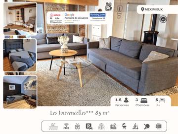 Gîte pour 6 personnes, avec jardin et piscine à Meximieux