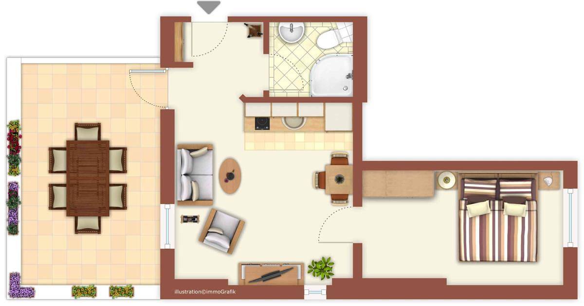 Appartement entier, Promenadenblick, Vordeck in Warnemünde Strand, Rostock