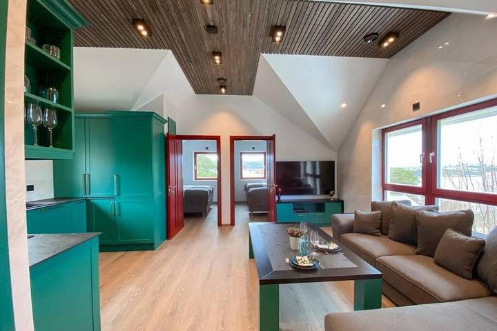 Ferienwohnung für 6 Personen, mit Whirlpool und Terrasse sowie Ausblick in Flatanger