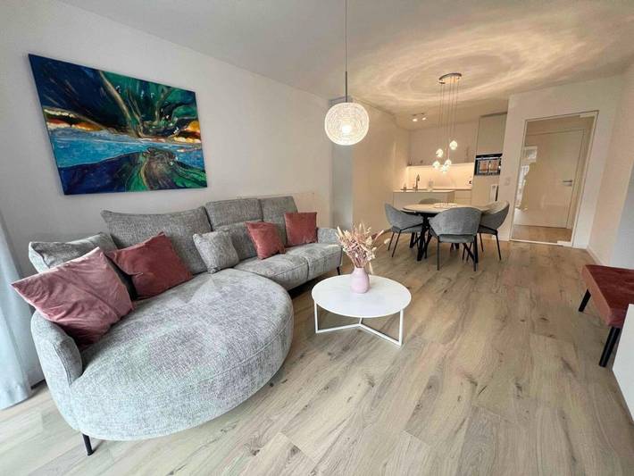 Appartement de vacances pour 2 personnes, avec Balcon et Terrasse ainsi que Jardin et Vue