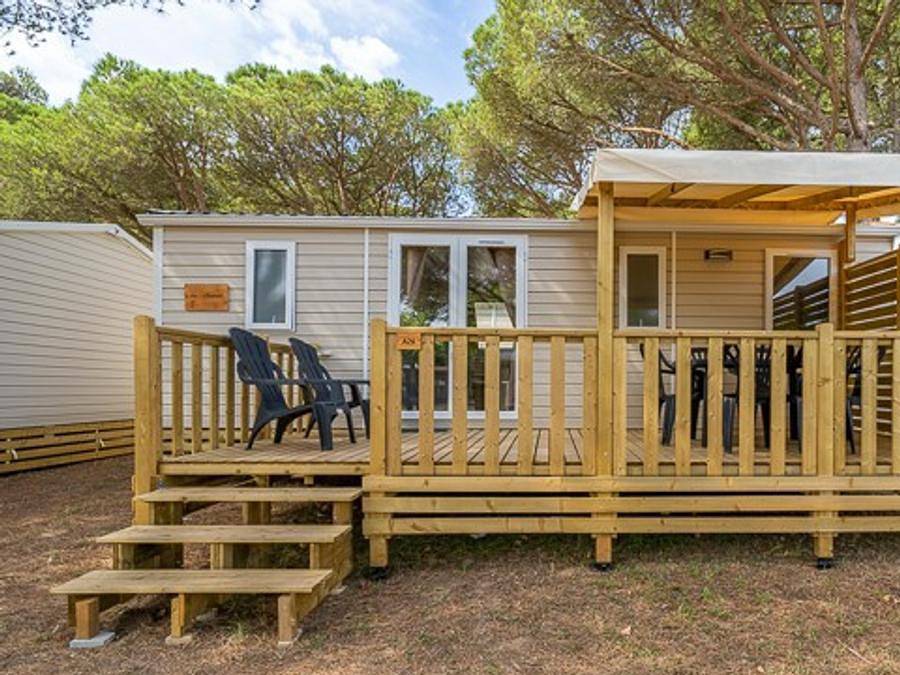 Camping Bella Austria - Stacaravan 6 personen - Comfort | 3 slaapkamers | 6 pers | Verhoogd terras | Airconditioning in Rottenmanner und Wölzer Tauern, St. Peter am Kammersberg