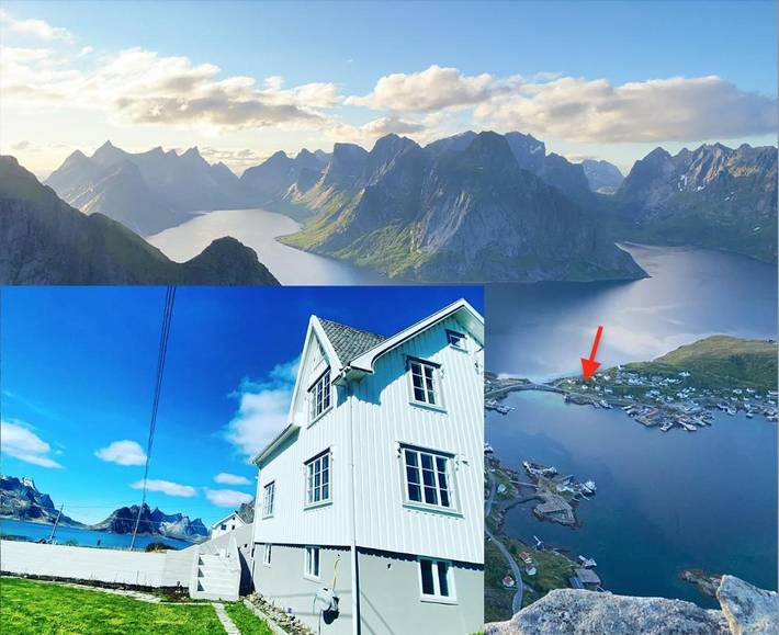 Location de vacances pour 10 personnes, avec terrasse et jardin dans Moskenes