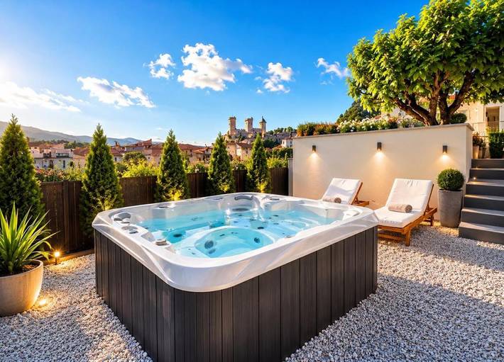 Appartement de vacances pour 4 personnes, avec Balcon et Jacuzzi ainsi que Terrasse et Jardin à Foix