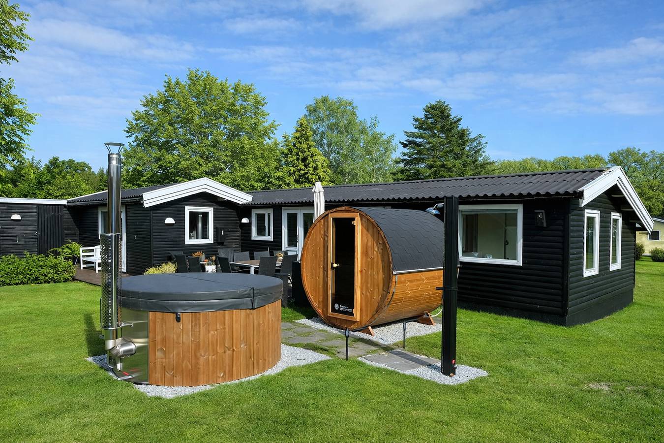 Gemütliches Ferienhaus mit Sauna und Hot Tub in Vig Lyng, Vig