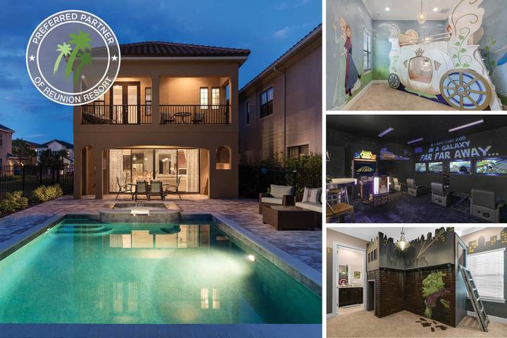 Villa for 10 people, with balcony/terrace and pool as well as children pool in Reunion Resort