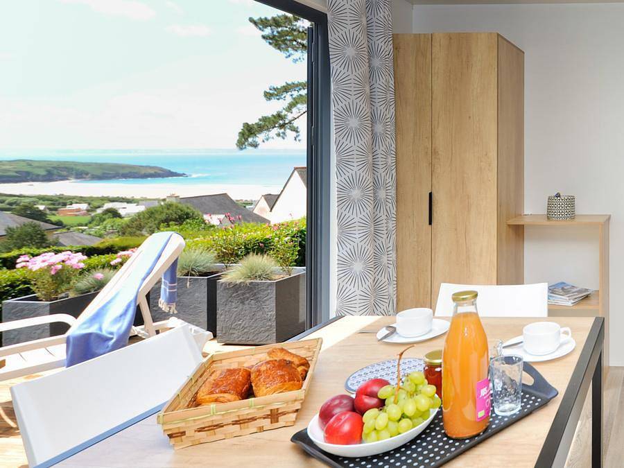 Camping Sites et Paysages - Le Panoramic  - Mobilhome 6 personas - Casa R 37m² (3 dormitorios 2 baños) Terraza Vista al mar in Telgruc-sur-Mer, Iroise