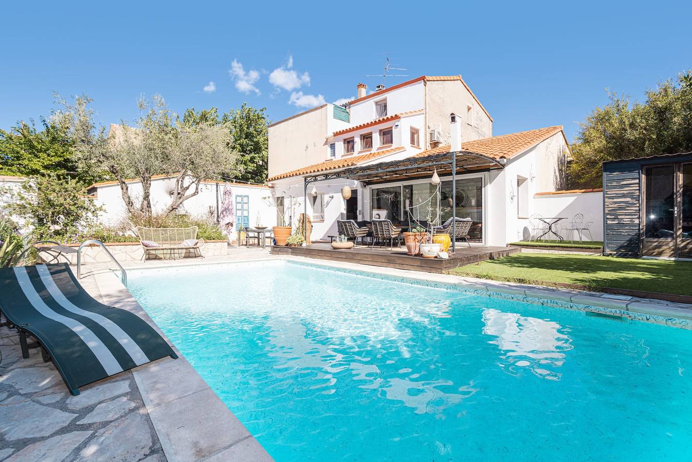 Casa de pueblo con piscina privada, Wi-Fi y aire acondicionado in Espira-de-l'Agly, Costa mediterránea (Francia)