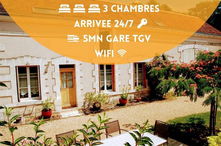 Gîte pour 8 personnes, avec Terrasse ainsi que Jardin et Vue dans Villiers-sur-Loir