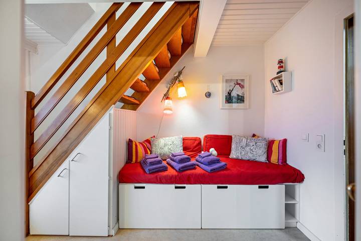 Ganze Wohnung, Ferienwohnung 'Lila' mit Gemeinschaftsgarten und eigenem Strandkorb in Nordstrand (Gemeinde), Nordstrand