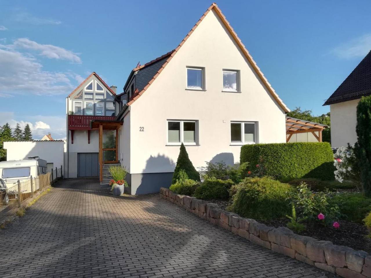 Chambre 'Ruhiges Zimmer 2' avec Terrasse partagée, Wi-Fi et Climatisation in Angersbach, Wartenberg (Hesse)