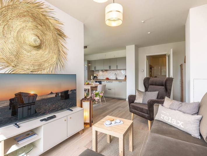 Ferienwohnung für 4 Personen, mit Balkon und Terrasse sowie Sauna und Seeblick