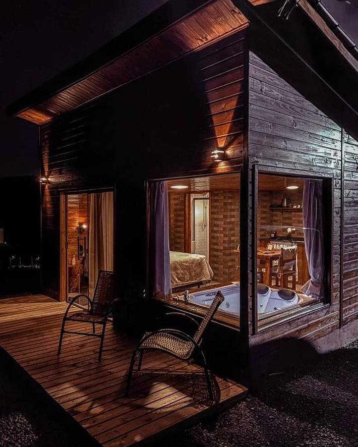 Villa para 2 pessoas, com jacuzzi e balcão e ainda jardim em São Joaquim (Santa Catarina)