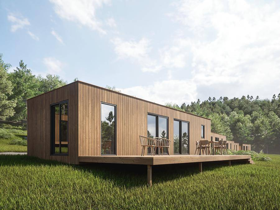 Camping Le Hameau de l'Ourthe - Lodge 6 personen - Öko-Lodge 6 Personen in Houffalize, Bastogne