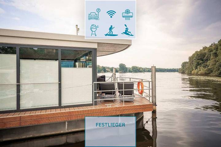 Ferienhaus für 4 Personen, mit Terrasse und Seeblick sowie Ausblick in Mühlenbecker Land