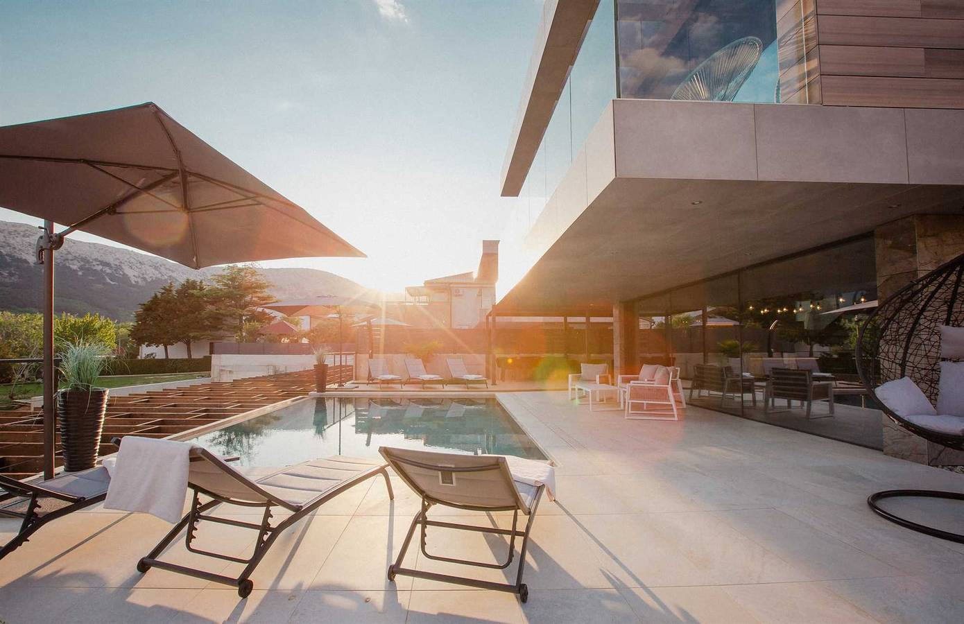 Luxusvilla Elite mit beheiztem Pool, Sauna, Whirlpool & Fitnessraum in Baska, Krk