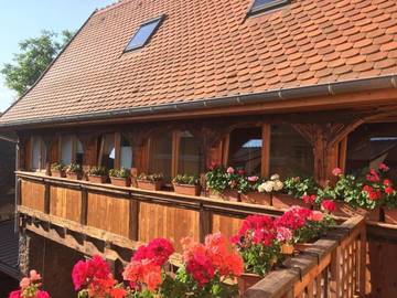 Gîte pour 4 personnes, avec jardin et vue à Gueberschwihr
