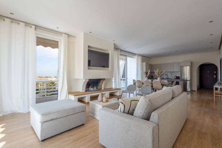 Ferienwohnung für 7 Personen, mit Meerblick und Balkon