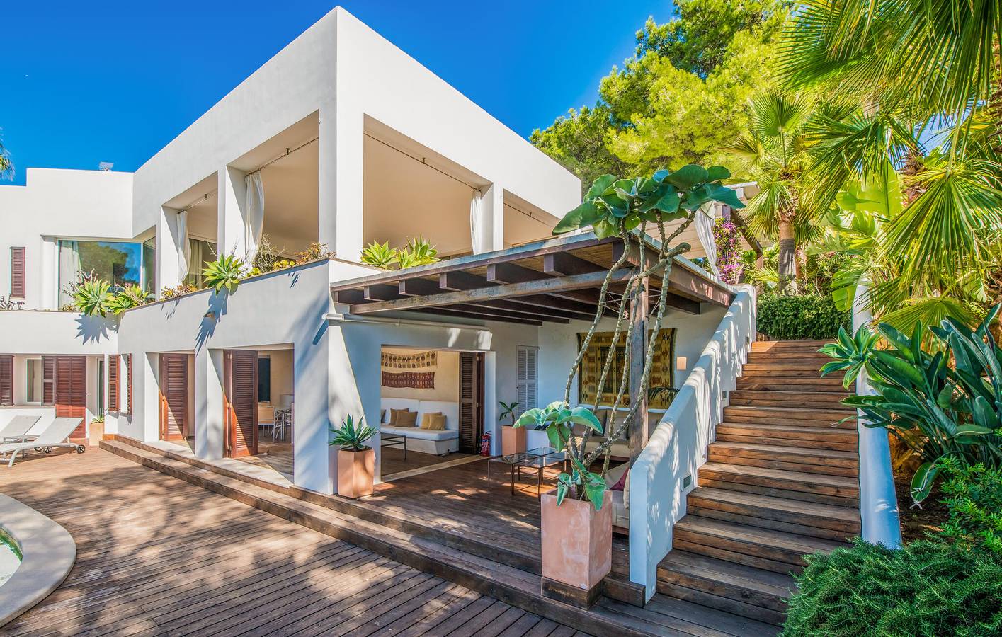 Apartment mit Meerblick, Pool und Terrasse, 2,5 km zum Strand in Portopetro, Santanyí