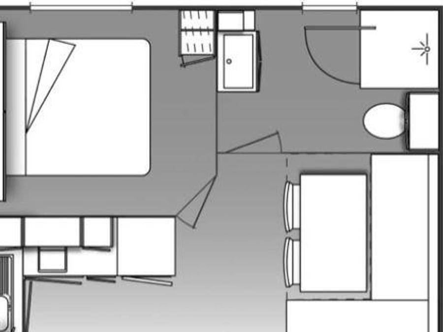 Camping le Moulin du Pont d'Alies - Mobilheim 2 personen - O'Hara 18 m² in Saint-Martin-Lys, Regionaler Naturpark Corbières-Fenouillèdes