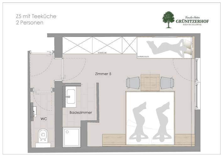 Bed and Breakfast für 3 Personen, mit Balkon und Garten - 1