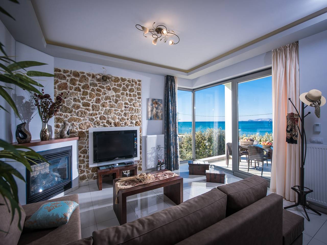 Villa in Gouves am Strand mit Meerblick in Gouves, Iraklio-Heraklion und Umgebung