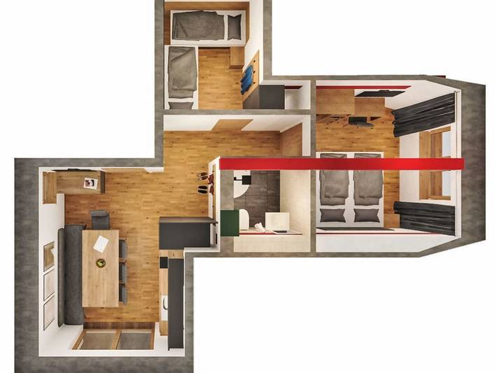 Ferienwohnung für 4 Personen, mit Balkon in Kappl - 3