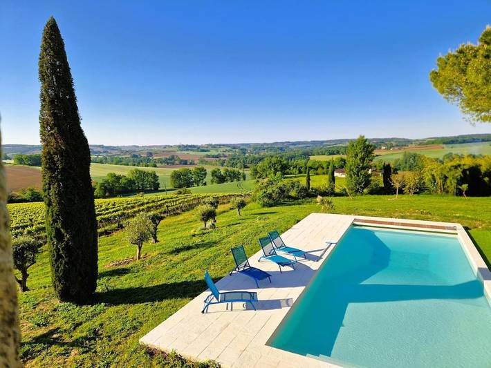 Location de vacances pour 12 personnes, avec piscine ainsi que vue et jardin à Castelnau-sur-l'Auvignon - 3