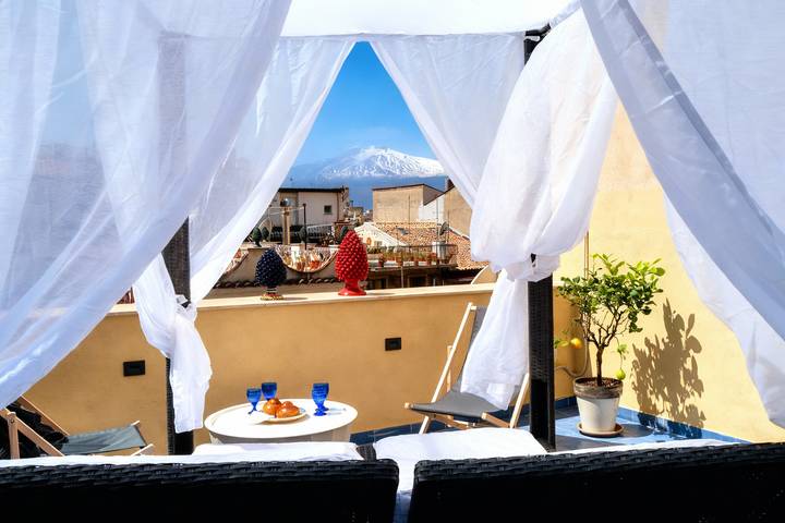 Apartament wakacyjny dla 4 osób, z widok i balkon/ taras, zwierzęta dozwolone w Taormina