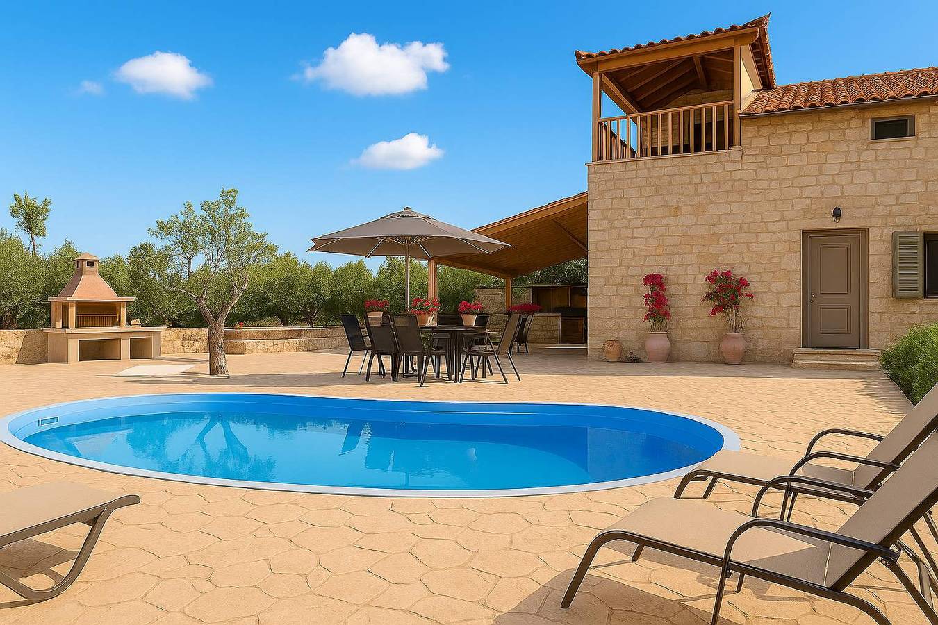 Ferienhaus für 5 Personen mit Pool in Agios Nikolaos (Peloponnes), Messenien