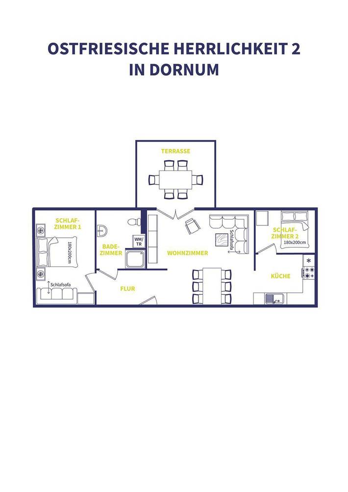 Ferienhaus für 6 Personen, mit Terrasse und Garten sowie Ausblick in Dornum (Stadt) - 2