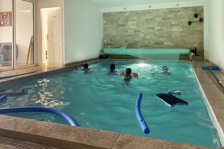 Maison de vacances pour 6 personnes, avec Balcon ainsi que Jardin et Piscine à Mer