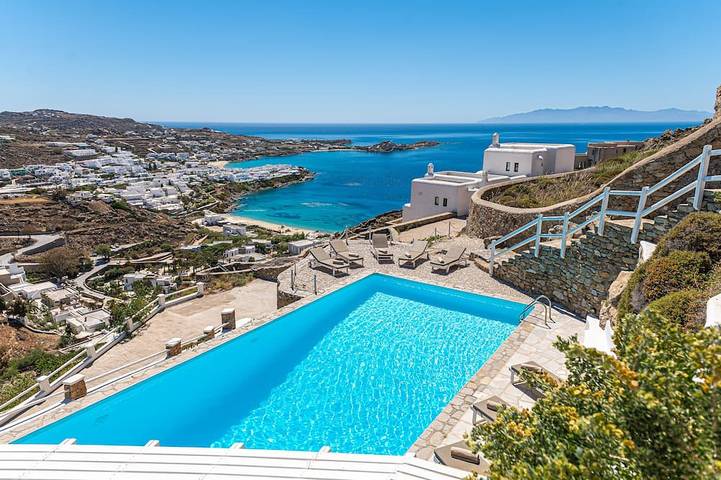 Agriturismo per 10 persone, con piscina e balcone a Mykonos